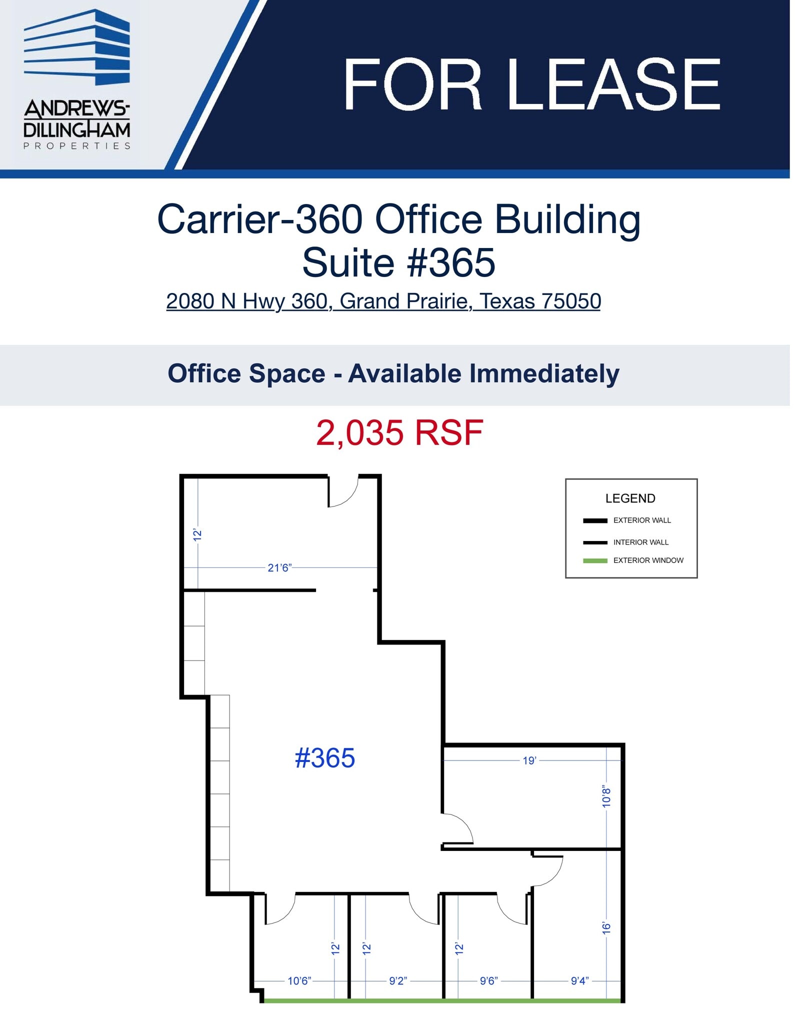 2080 N State Highway 360, Grand Prairie, TX à louer Plan d’étage– Image 1 sur 1
