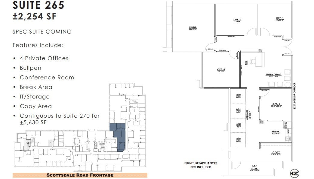 11333 N Scottsdale Rd, Scottsdale, AZ à louer Plan d’étage– Image 1 sur 1
