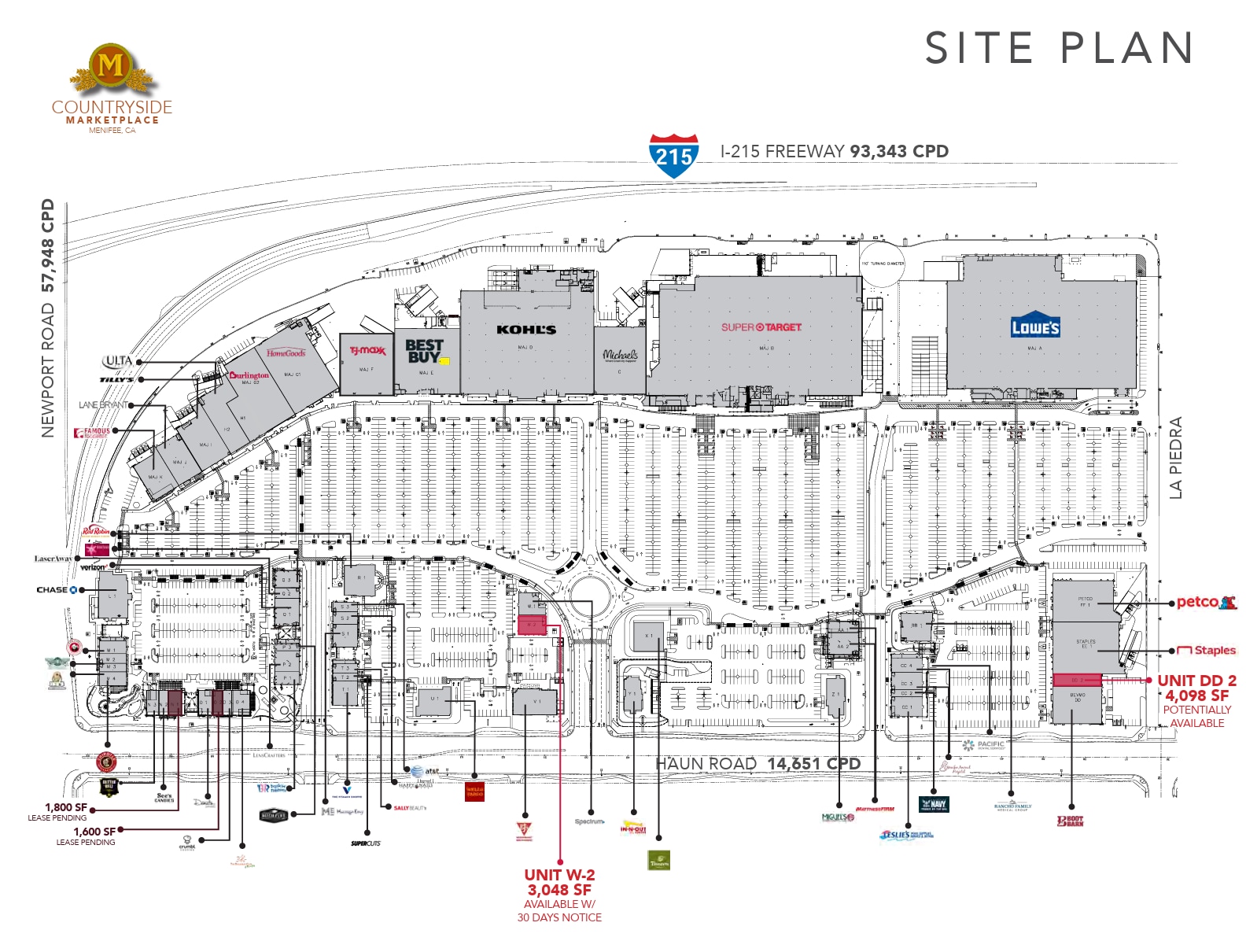 30098-30472 Haun Rd, Menifee, CA à louer Plan de site– Image 1 sur 1