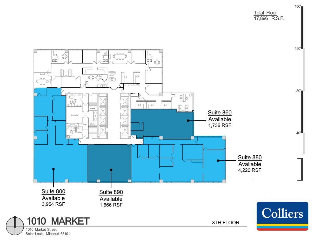 1010 Market St, Saint Louis, MO à louer Plan d’étage– Image 1 sur 1