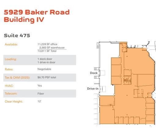 5929 Baker Rd, Minnetonka, MN à louer Plan d’étage– Image 1 sur 1