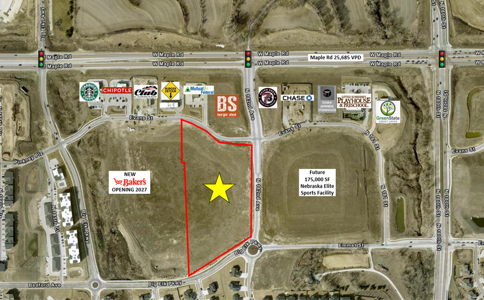 SWQ W Maple Rd & N 182nd ave, Elkhorn, NE à vendre - Aérien – Image 1 sur 3
