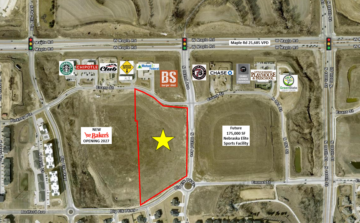 SWQ W Maple Rd & N 182nd ave, Elkhorn, NE à vendre Aérien– Image 1 sur 4