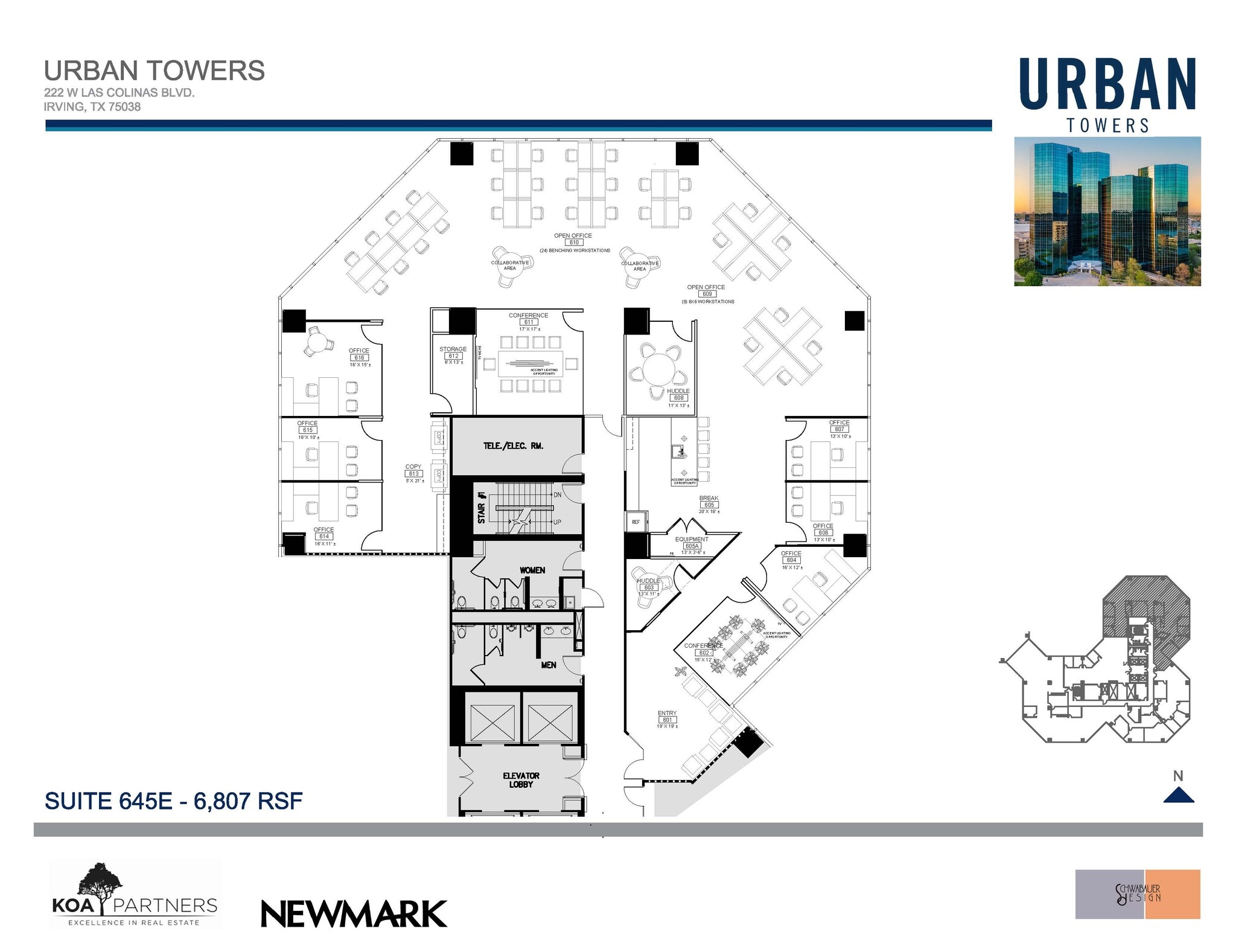 222 W Las Colinas Blvd, Irving, TX à louer Plan d’étage– Image 1 sur 1