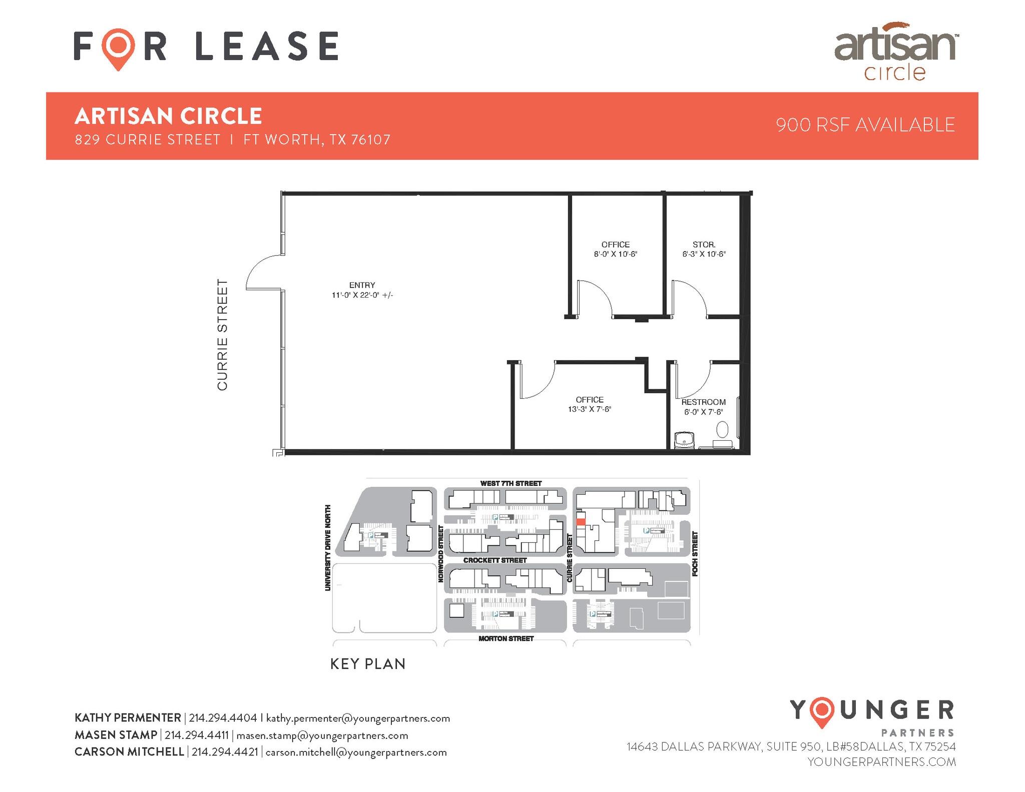 2973 W 7th St, Fort Worth, TX à louer Plan d’étage– Image 1 sur 2