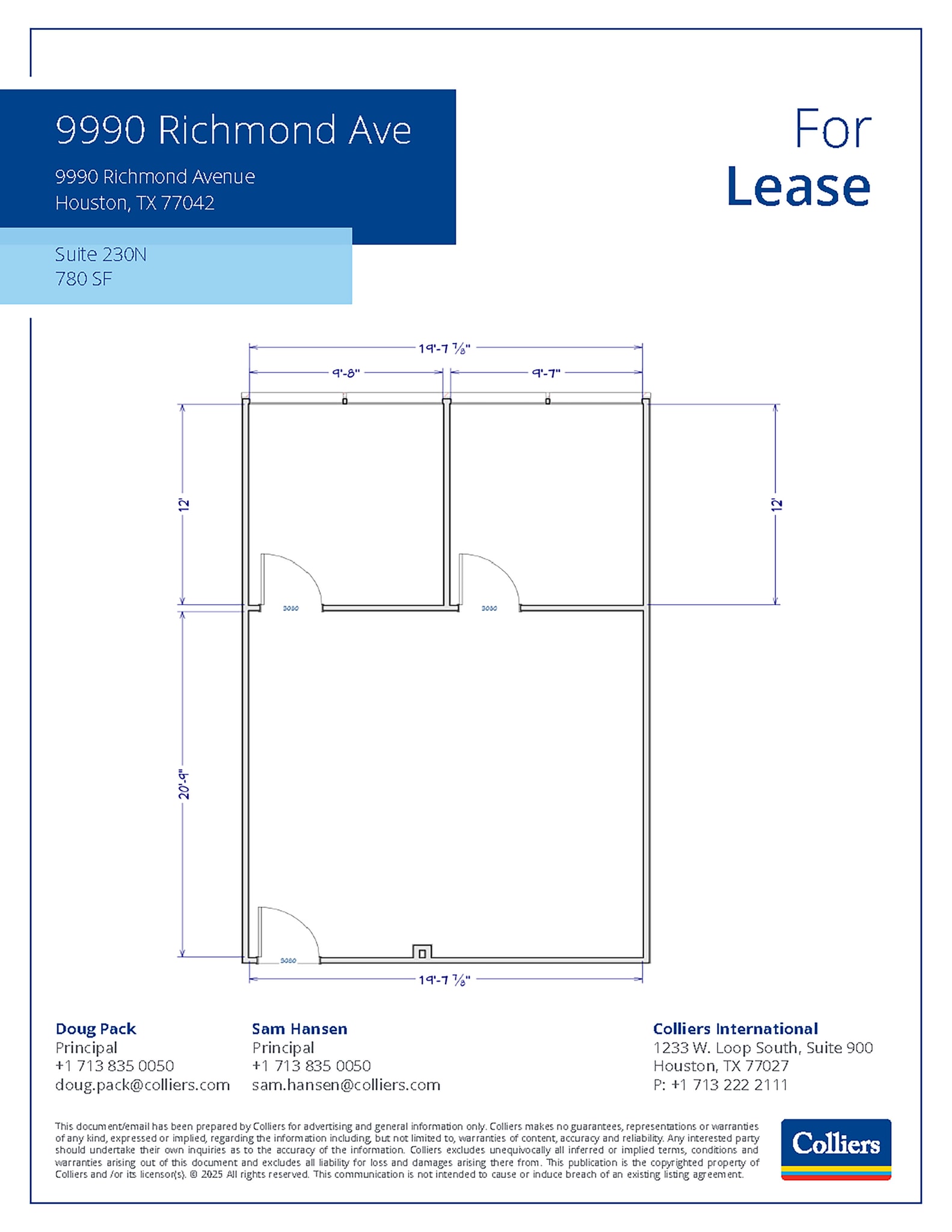 9990 Richmond Ave, Houston, TX à louer Plan d’étage– Image 1 sur 1