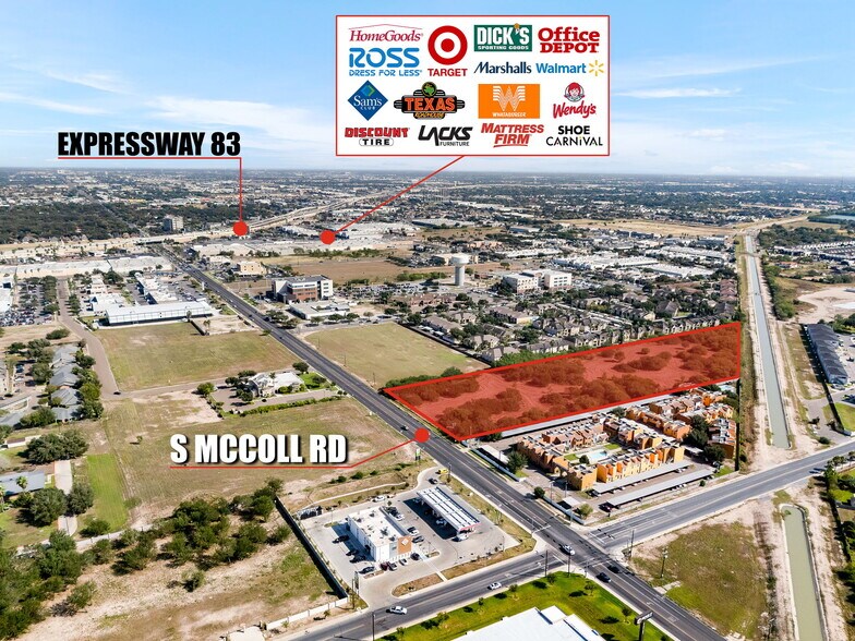 8.232 Acre Tract S. McColl Road, McAllen, TX à vendre - Aérien – Image 3 sur 7