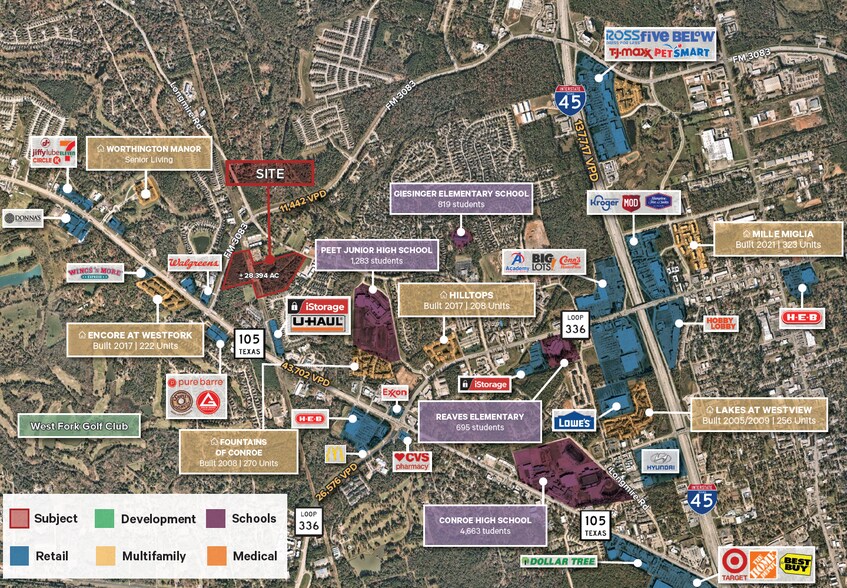 SEQ of FM 3083 and Longmire rd, Conroe, TX à vendre - Aérien – Image 2 sur 3
