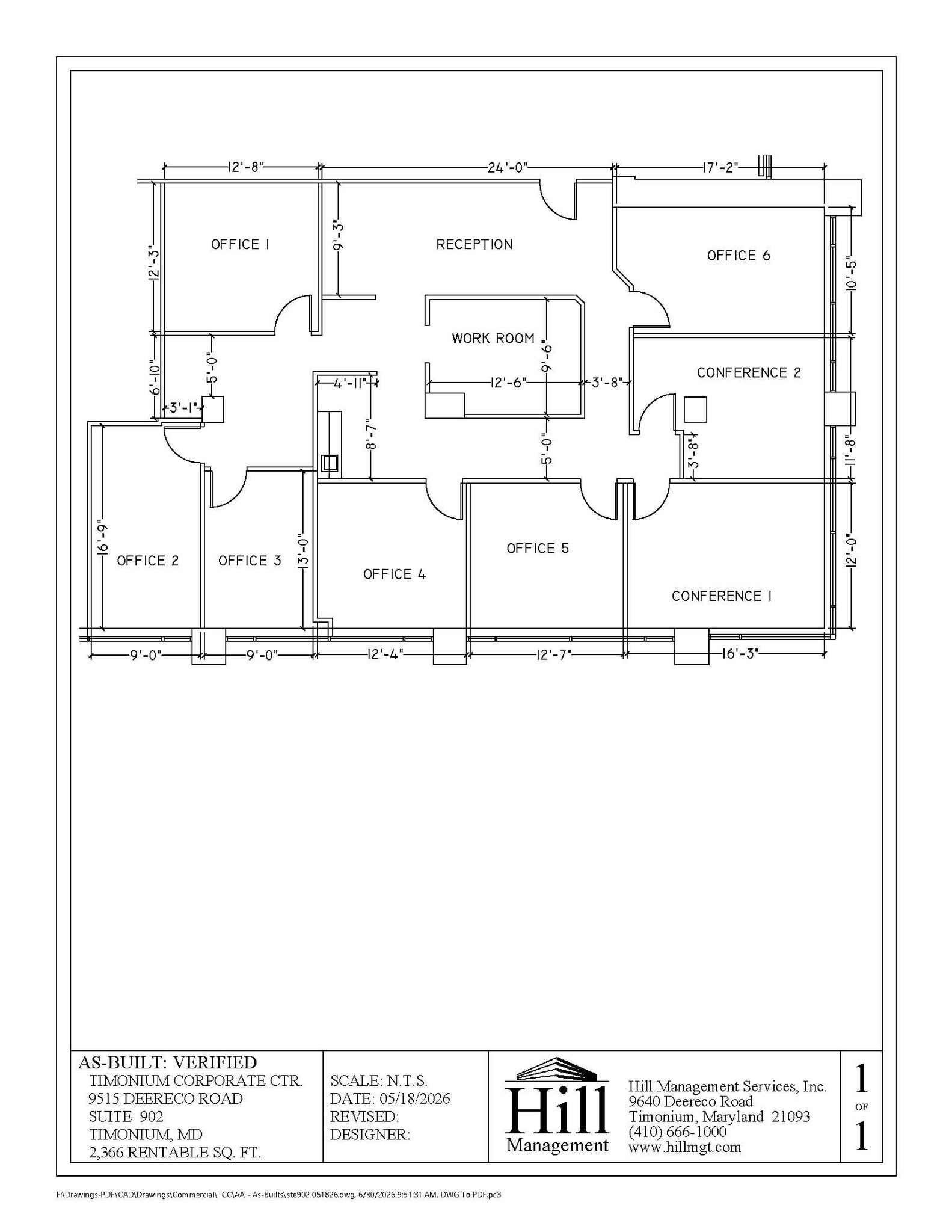 9515 Deereco Rd, Timonium, MD à louer Plan d’étage– Image 1 sur 1