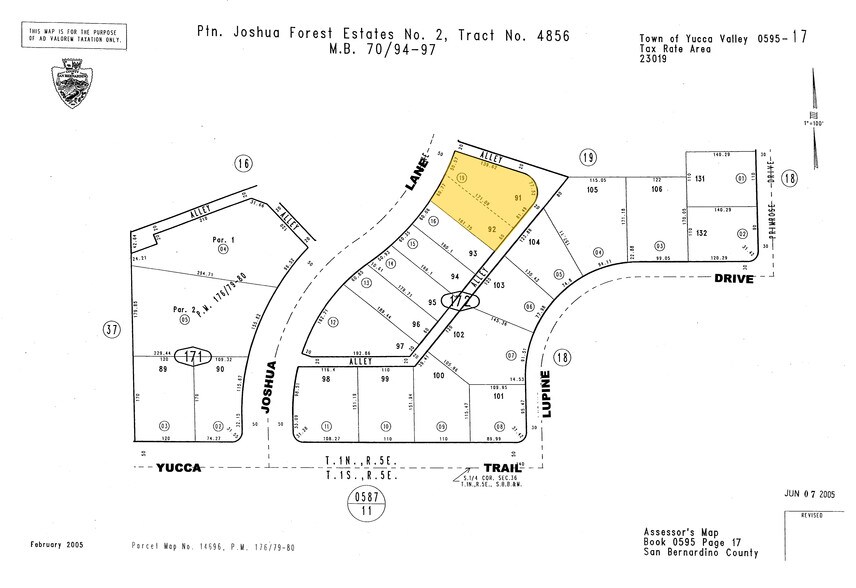 7211 Joshua Ln, Yucca Valley, CA à louer - Plan cadastral – Image 2 sur 22