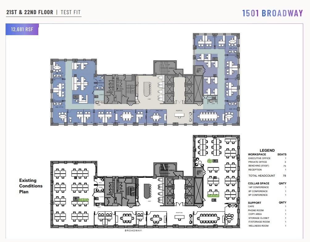 1501 Broadway, New York, NY à louer Plan d’étage– Image 1 sur 6