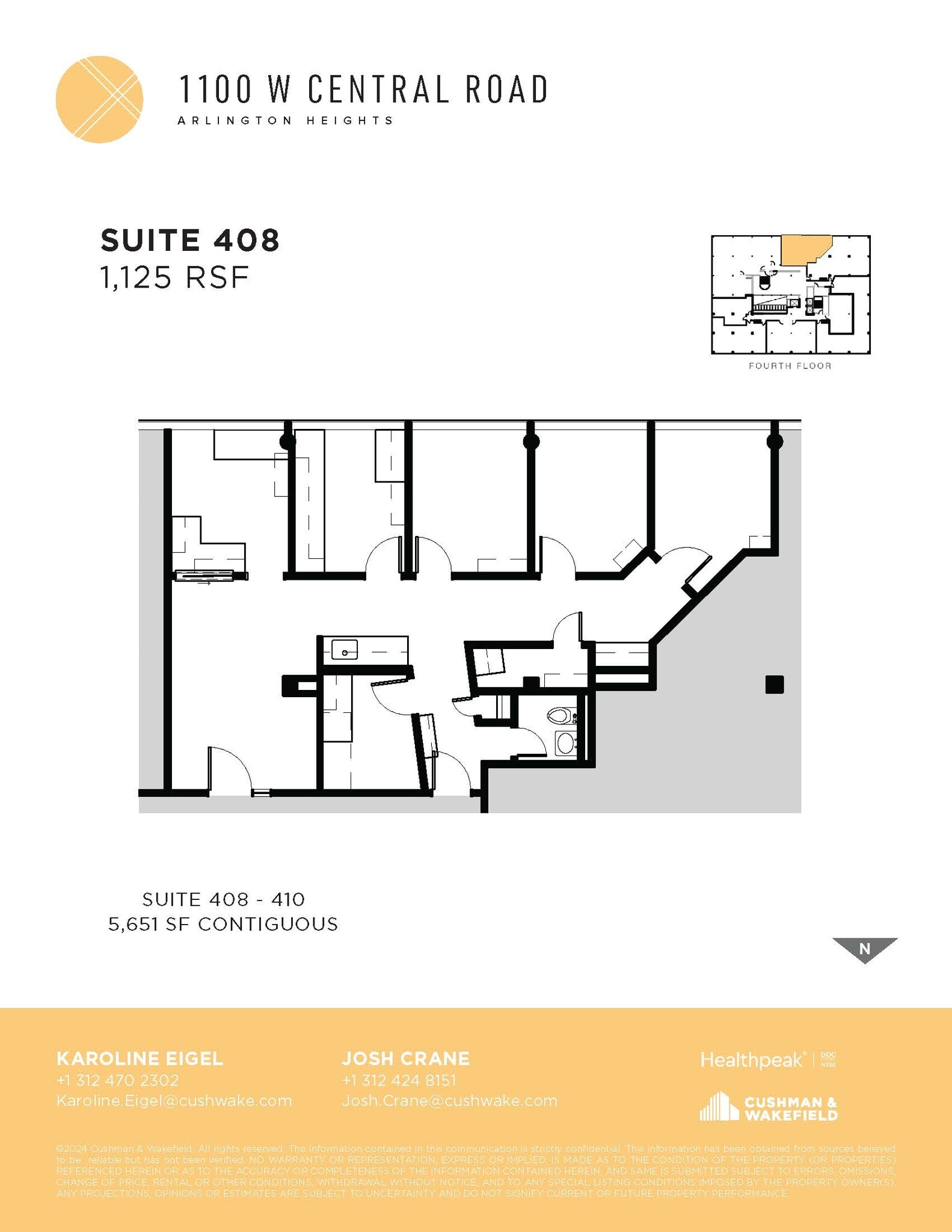 1100 W Central Rd, Arlington Heights, IL à louer Plan d’étage– Image 1 sur 2