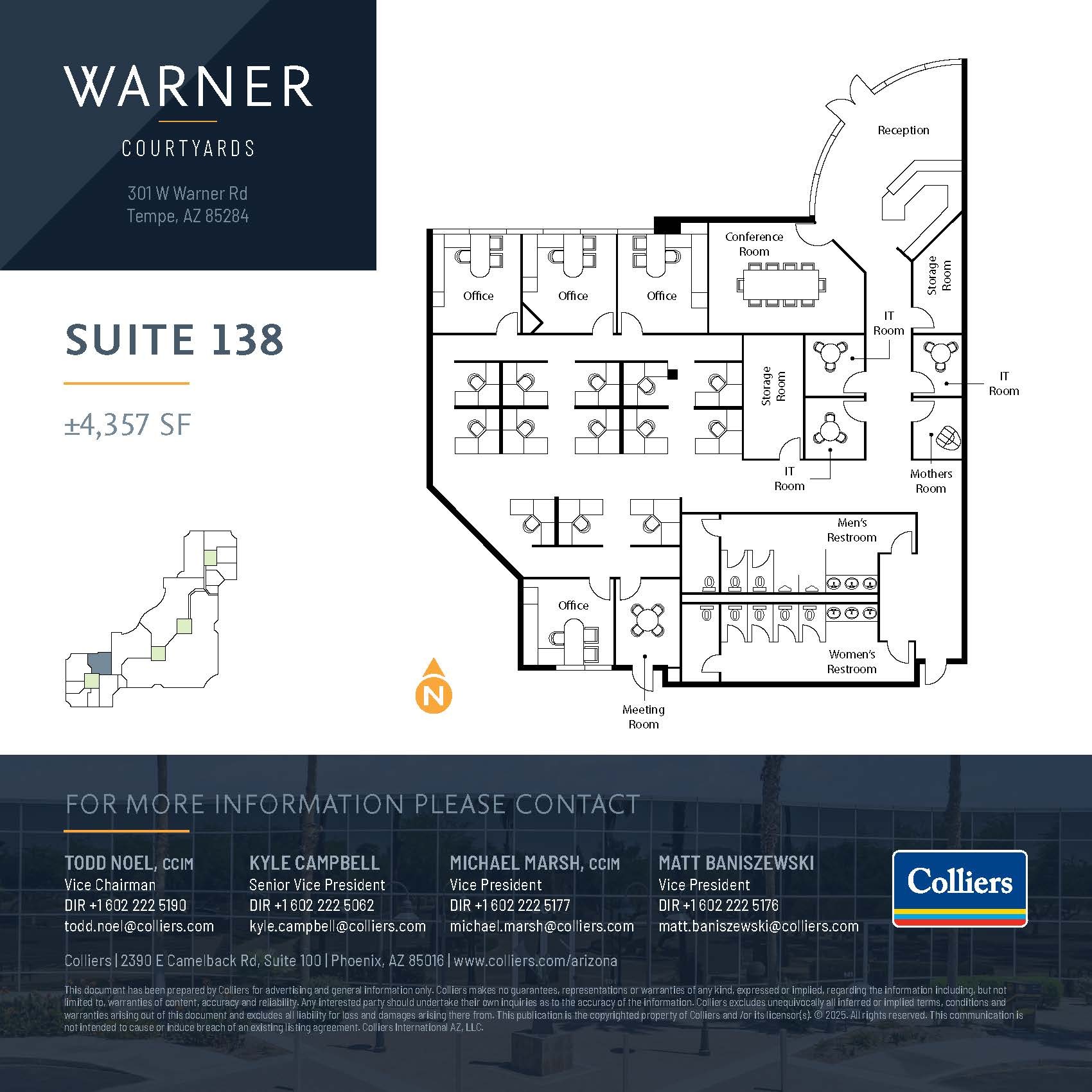 301 W Warner Rd, Tempe, AZ à louer Plan d’étage– Image 1 sur 2