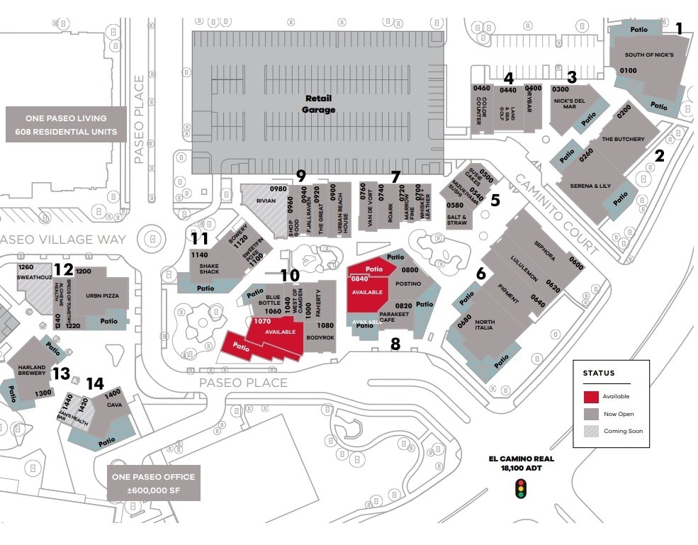 El Camino Real @ Del Mar Heights Road, San Diego, CA à louer Plan de site– Image 1 sur 1