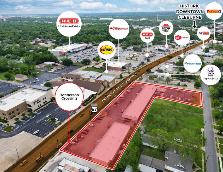 713-725 W Henderson St, Cleburne, TX à vendre - Photo de l’immeuble – Image 3 sur 7
