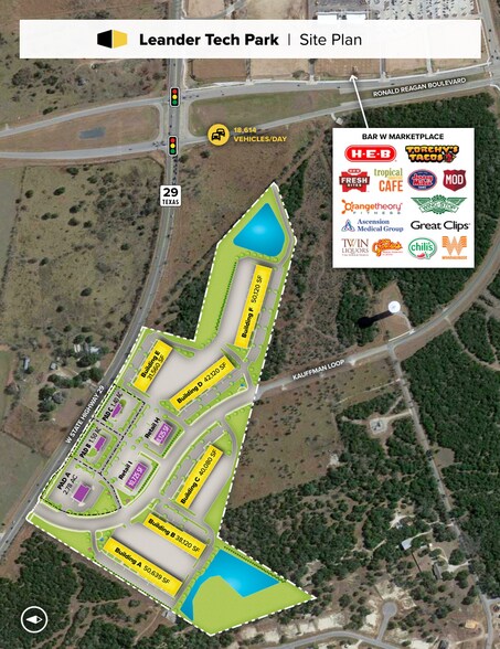 W State Hwy 29 & Ronald Reagan Blvd, Leander, TX à louer - Plan de site – Image 3 sur 3