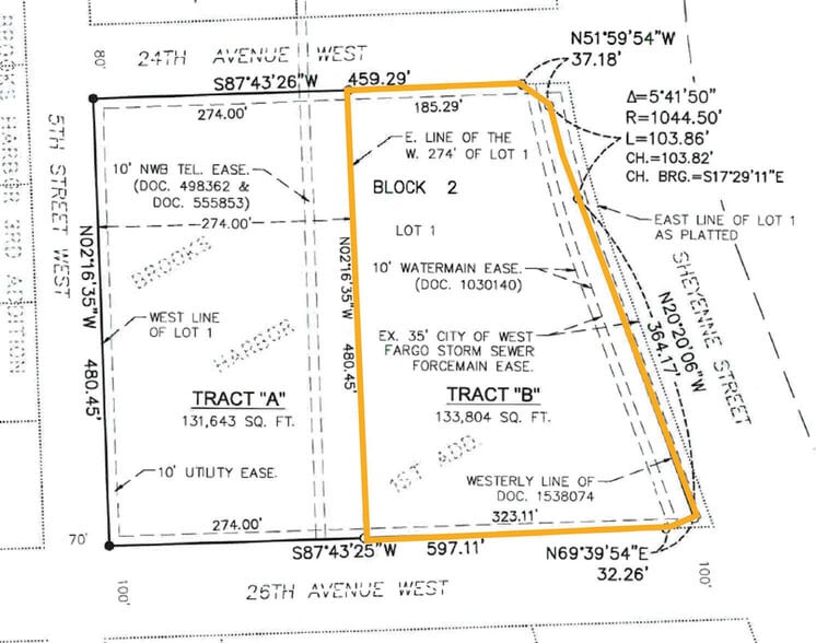 2500 Sheyenne St, West Fargo, ND à vendre - Plan cadastral – Image 2 sur 2