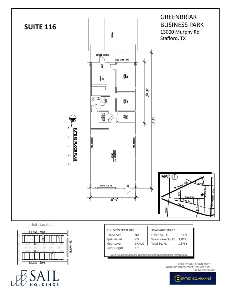 13000 Murphy Rd, Stafford, TX à louer Plan d’étage– Image 1 sur 1