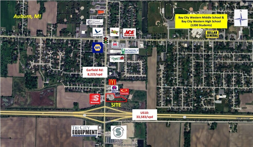 4947 Garfield Rd, Auburn, MI à vendre - Aérien – Image 2 sur 5