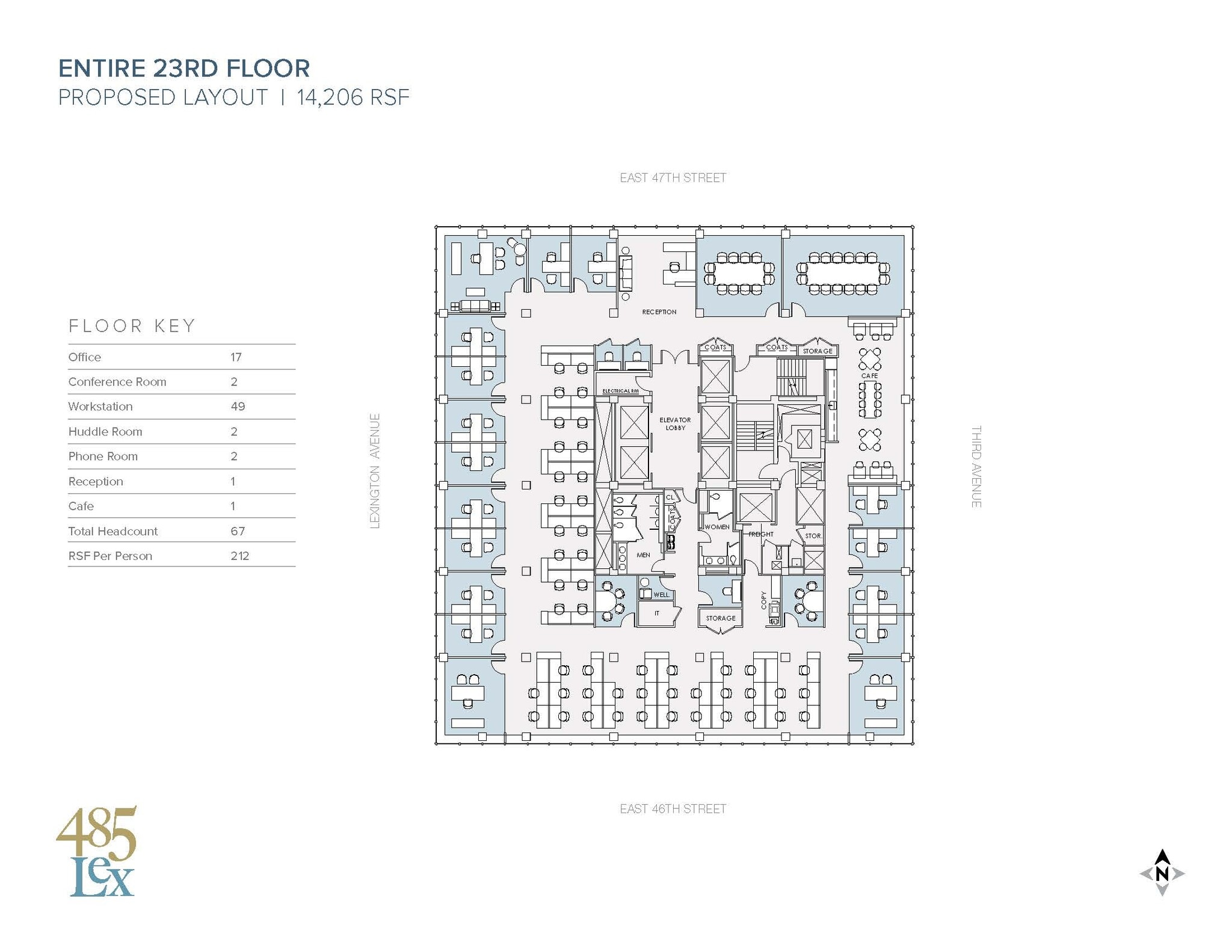 485 Lexington Ave, New York, NY à louer Plan d’étage– Image 1 sur 1