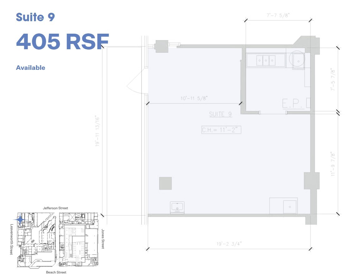 333 Jefferson St, San Francisco, CA à louer Plan d’étage– Image 1 sur 1