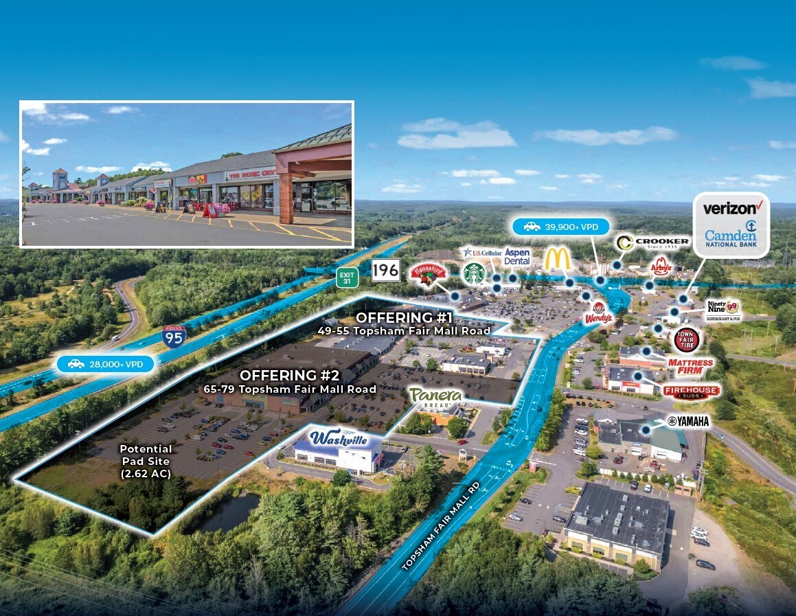 49-55 Topsham Fair Mall Rd, Topsham, ME à vendre Photo de l’immeuble– Image 1 sur 8