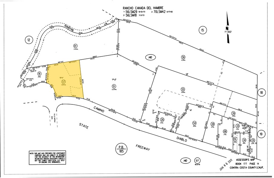 2970 Camino Diablo, Walnut Creek, CA à louer - Plan cadastral – Image 3 sur 4