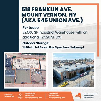 Plus de détails pour 518-520 Franklin Ave, Mount Vernon, NY - Industriel/Logistique à louer