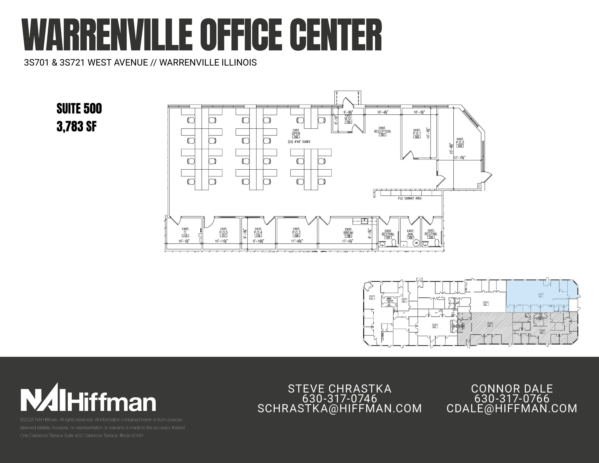 3S721 West Ave, Warrenville, IL à louer Plan d’étage– Image 1 sur 7