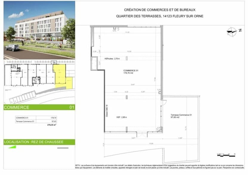 Local commercial dans Fleury-sur-Orne à louer - Plan d’étage – Image 2 sur 3