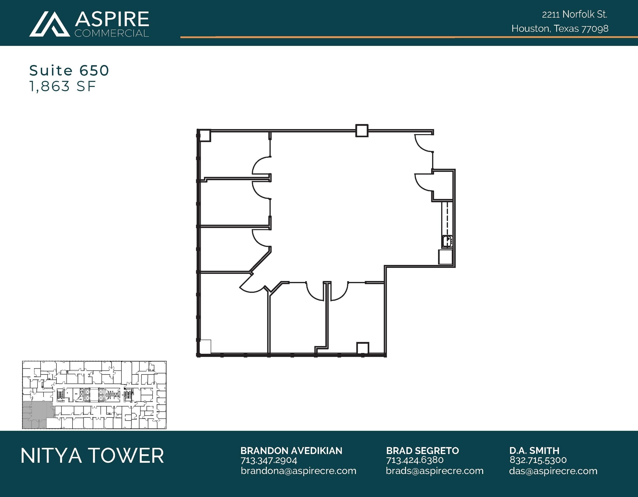 2211 Norfolk St, Houston, TX à louer Plan d’étage– Image 1 sur 1