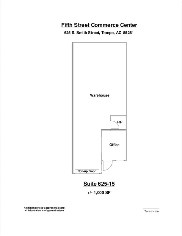 2009 E 5th St, Tempe, AZ à louer Plan d’étage– Image 1 sur 1