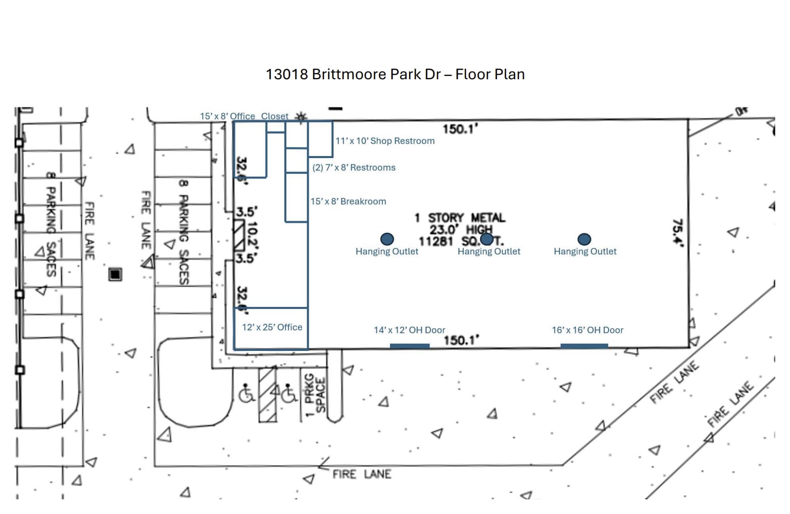13018 Brittmoore Park Dr, Houston, TX à louer Plan d’étage– Image 1 sur 1