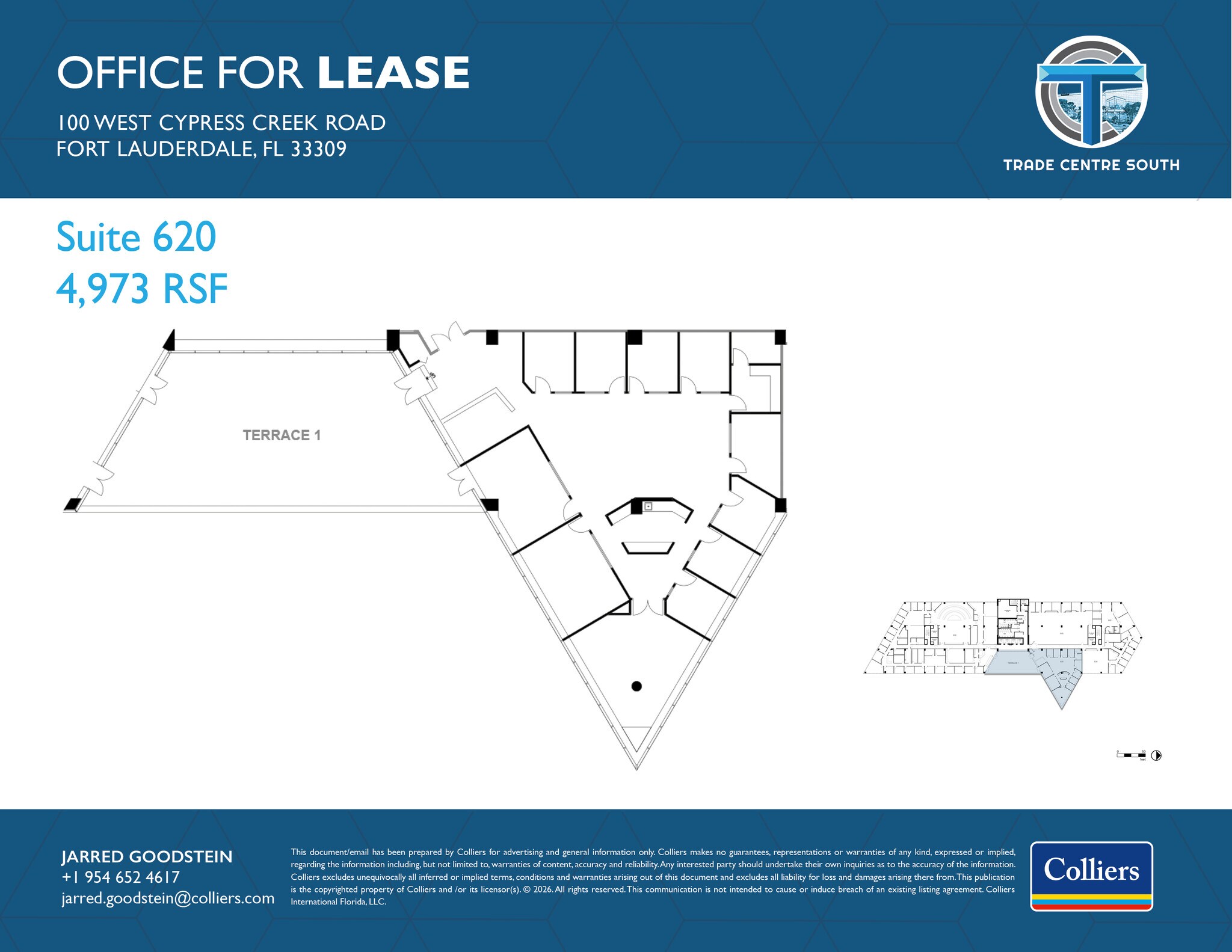 100 W Cypress Creek Rd, Fort Lauderdale, FL à louer Plan d’étage– Image 1 sur 2
