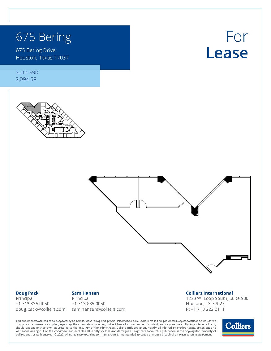 675 Bering Dr, Houston, TX à louer Plan d’étage– Image 1 sur 1