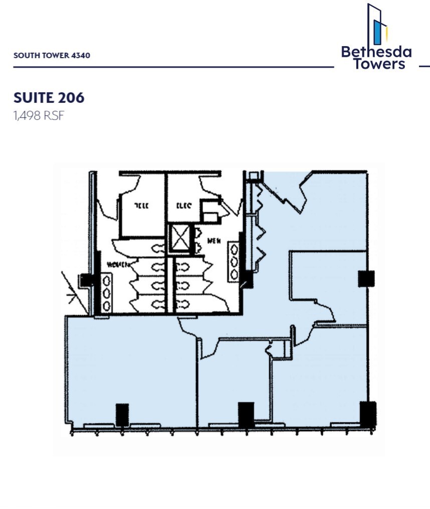 4340 East-West Hwy, Bethesda, MD à louer Plan d’étage– Image 1 sur 1