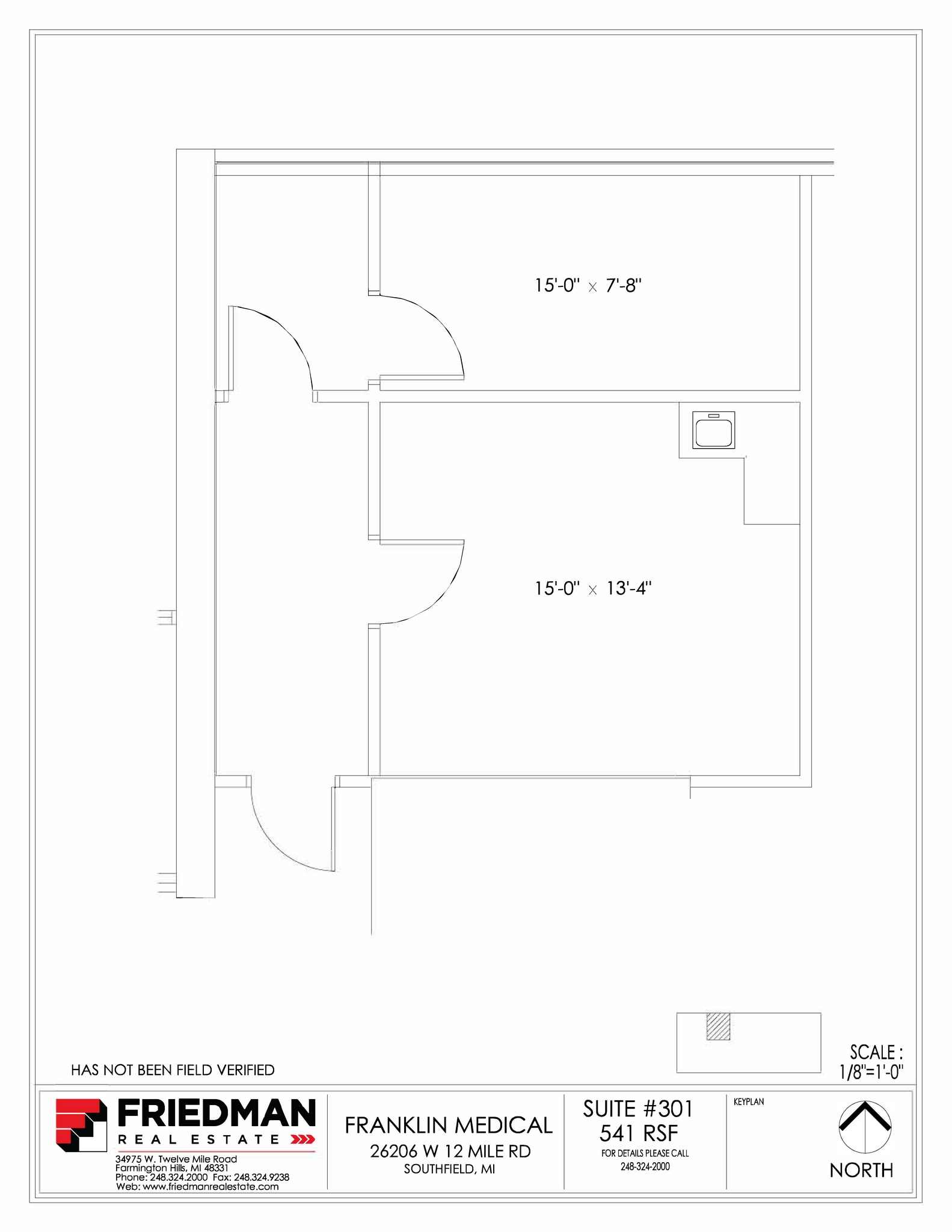 26206 W 12 Mile Rd, Southfield, MI à louer Plan d’étage– Image 1 sur 1