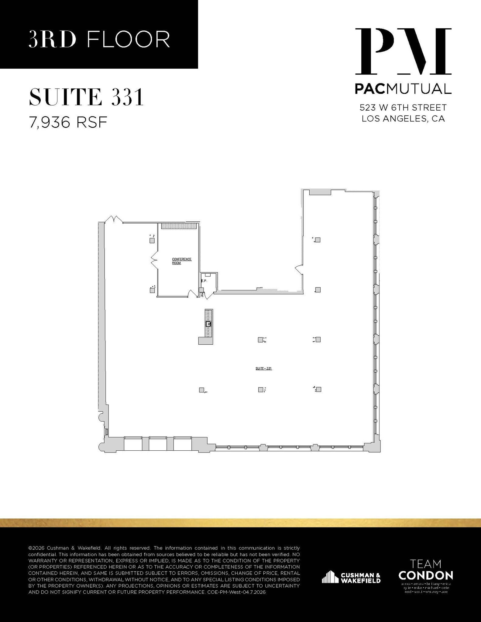 523 W 6th St, Los Angeles, CA à louer Plan d’étage– Image 1 sur 1