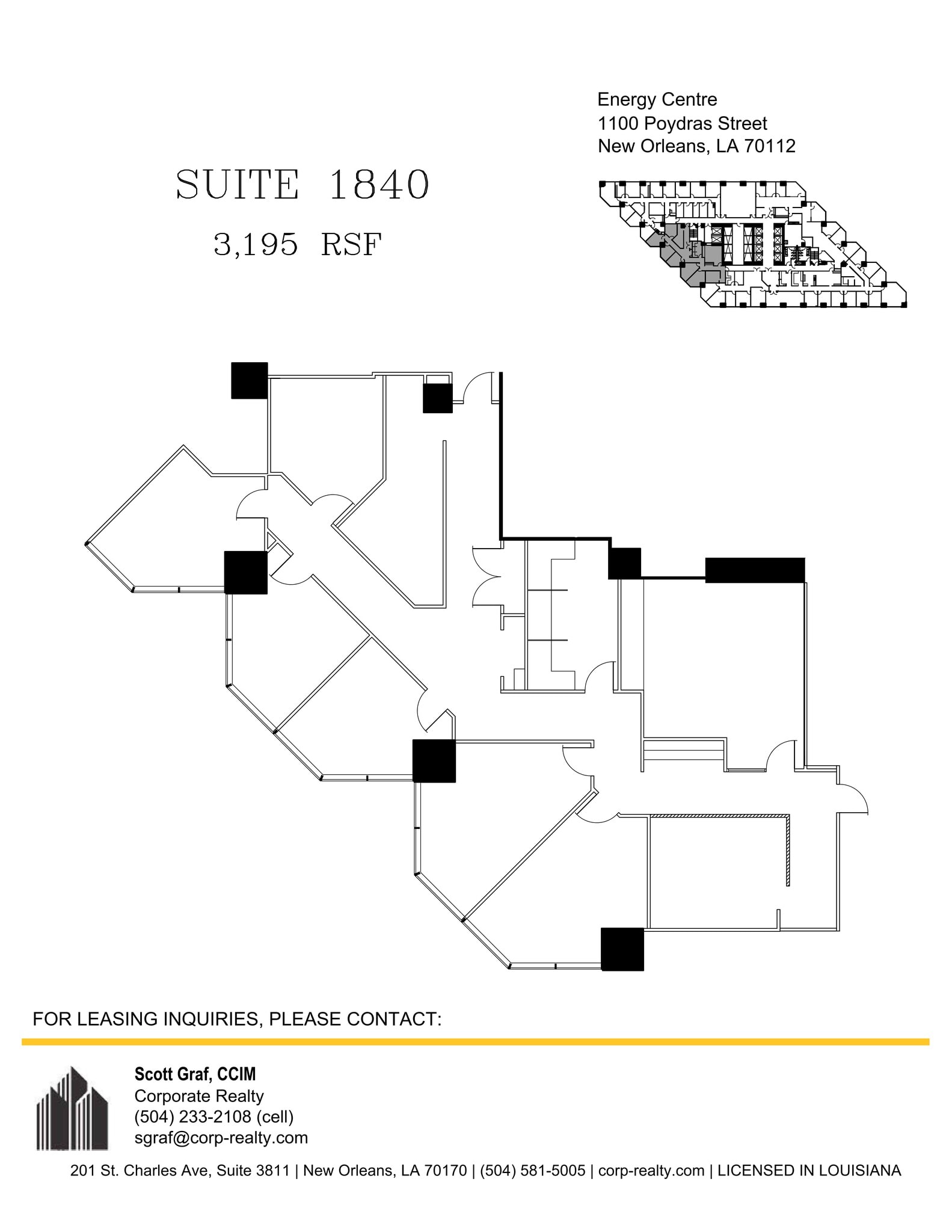 1100 Poydras St, New Orleans, LA à louer Plan de site– Image 1 sur 1