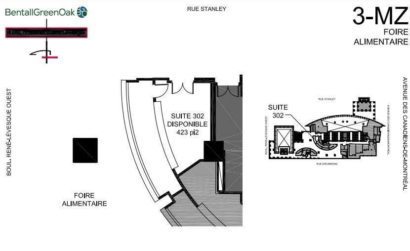 1250 Boul René-Lévesque O, Montréal, QC à louer Plan d’étage– Image 1 sur 1