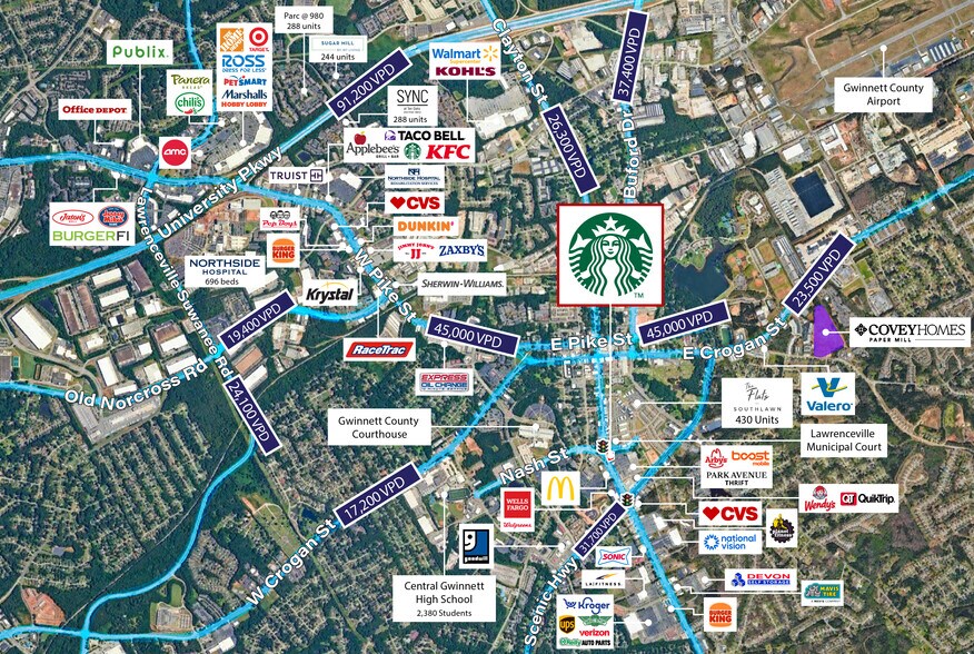 92 S Clayton St, Lawrenceville, GA à vendre - Aérien – Image 2 sur 9