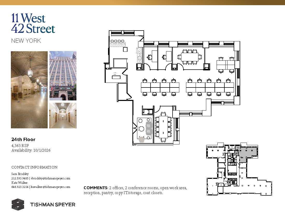 11 W 42nd St, New York, NY à louer Plan d’étage– Image 1 sur 1