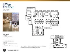 11 W 42nd St, New York, NY à louer Plan d’étage– Image 1 sur 1