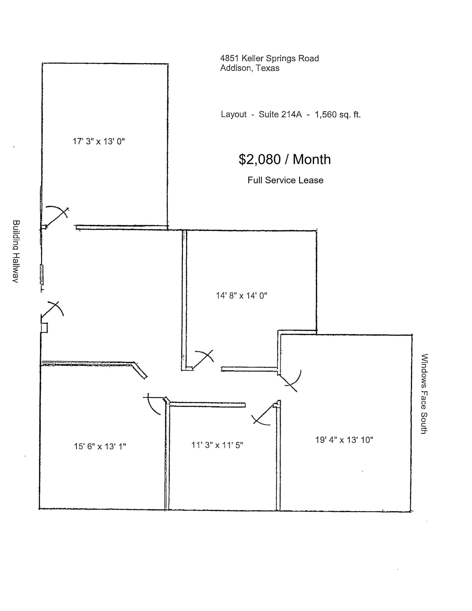 4851 Keller Springs Rd, Addison, TX à louer Plan d’étage– Image 1 sur 1