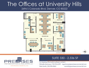 2696 S Colorado Blvd, Denver, CO à louer Plan d’étage– Image 2 sur 3