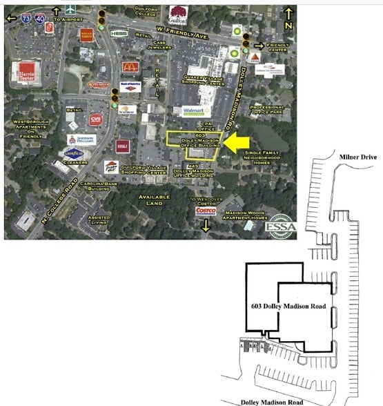 603 Dolley Madison Rd, Greensboro, NC à louer - Aérien – Image 2 sur 16