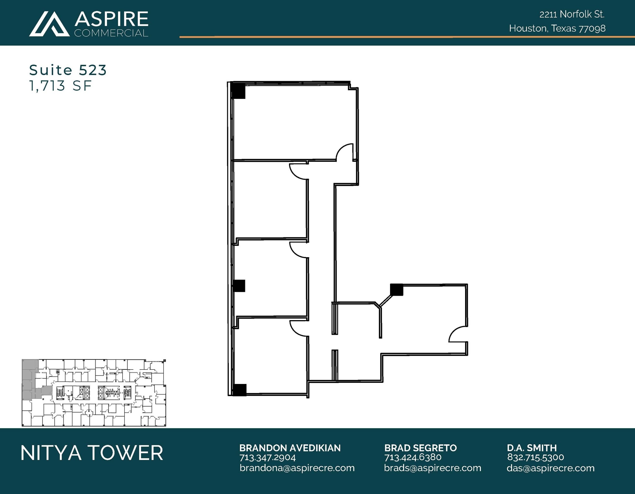 2211 Norfolk St, Houston, TX à louer Plan d’étage– Image 1 sur 1