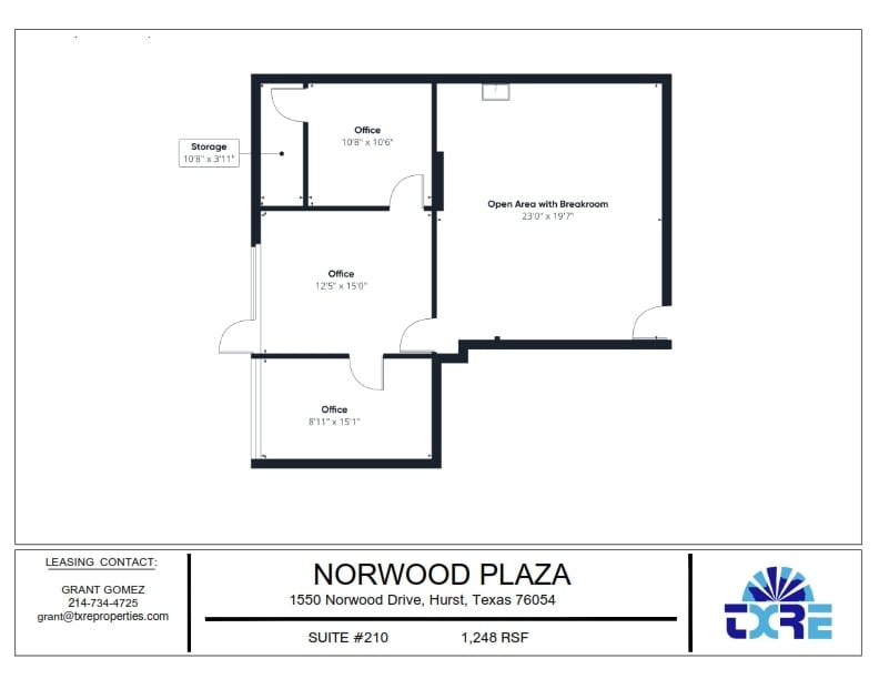 1550 Norwood Dr, Hurst, TX à louer Plan d’étage– Image 1 sur 1