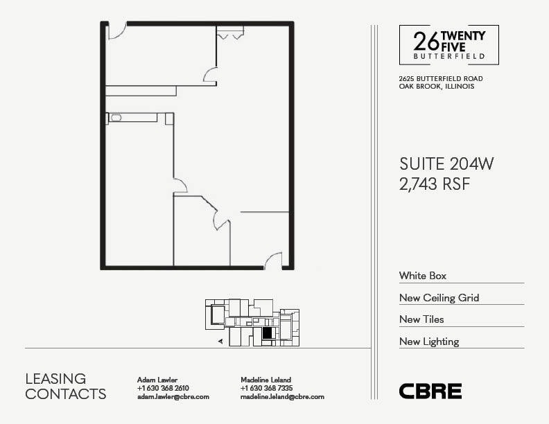 2625 Butterfield Rd, Oak Brook, IL à louer Plan d’étage– Image 1 sur 1