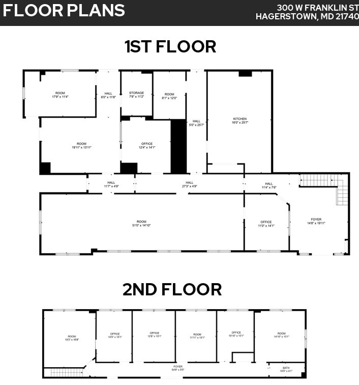 300 W Franklin St, Hagerstown, MD à louer Plan d’étage– Image 1 sur 1